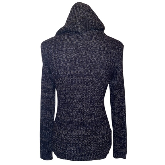 CREAZIONI EFFECI Double Breasted Hooded Sweater Cardigan Black & Gray Size Large - Picture 4 of 6